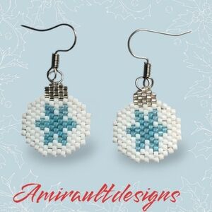 Flat beaded earrings Christmas balls ( buy 2 get 1 free )
